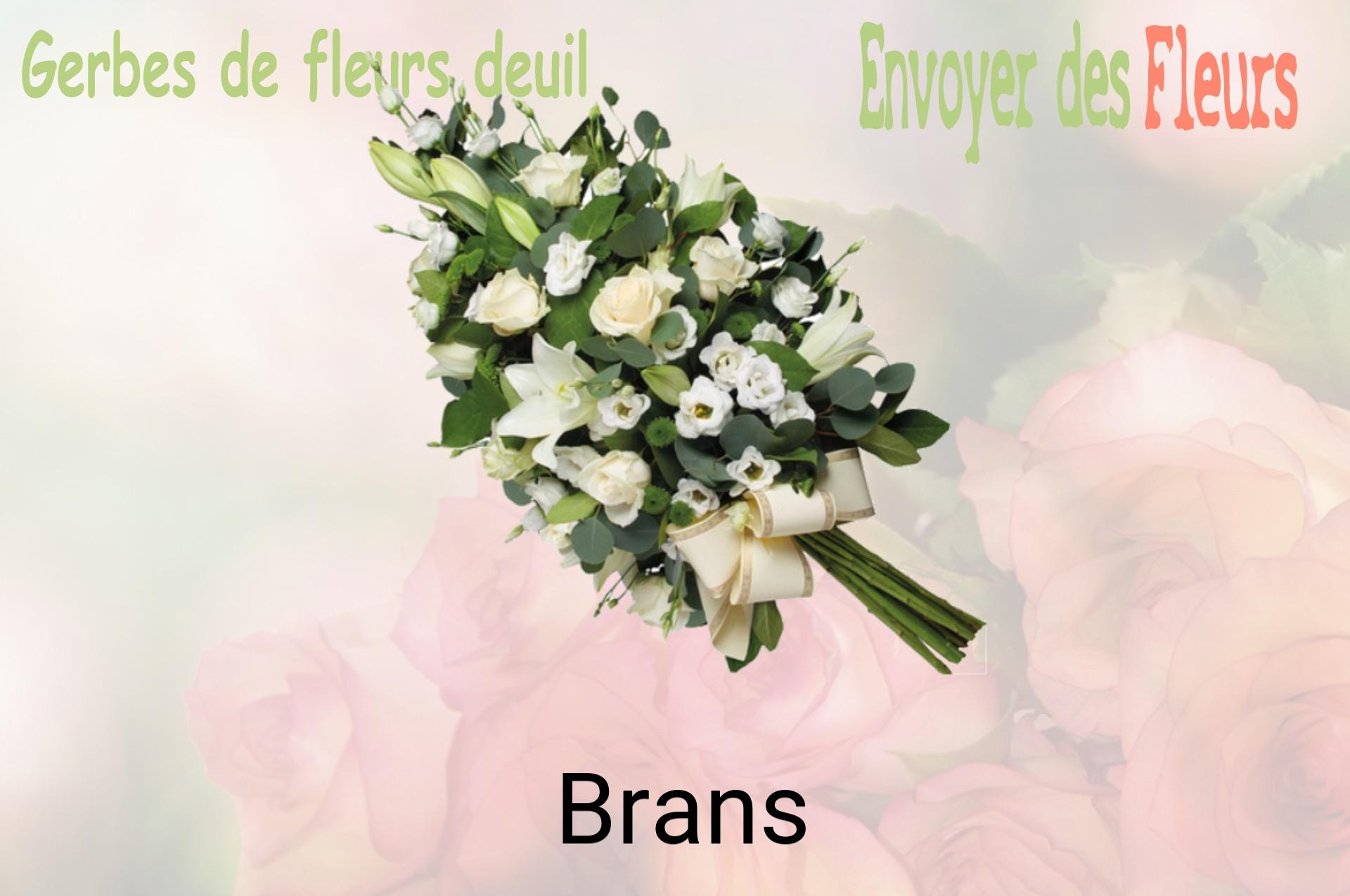 Gerbe de fleurs de deuil livrée à Brans